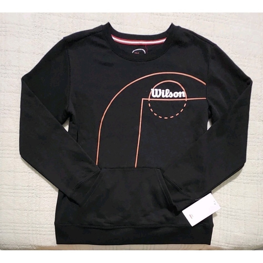 Wilson Sporting Goods Basketball Graphic Crewneck Sweatshirt Black Boys ‎ XL
